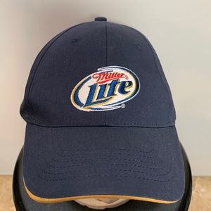 Miller Lite Blue and Gold Velcro Back Adjustable Baseball Cap